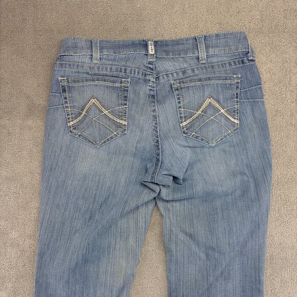 Ariat Jeans Mens 32x34 Blue Real Denim Real Straight Distressed (Measures 34x34) - Picture 4 of 10